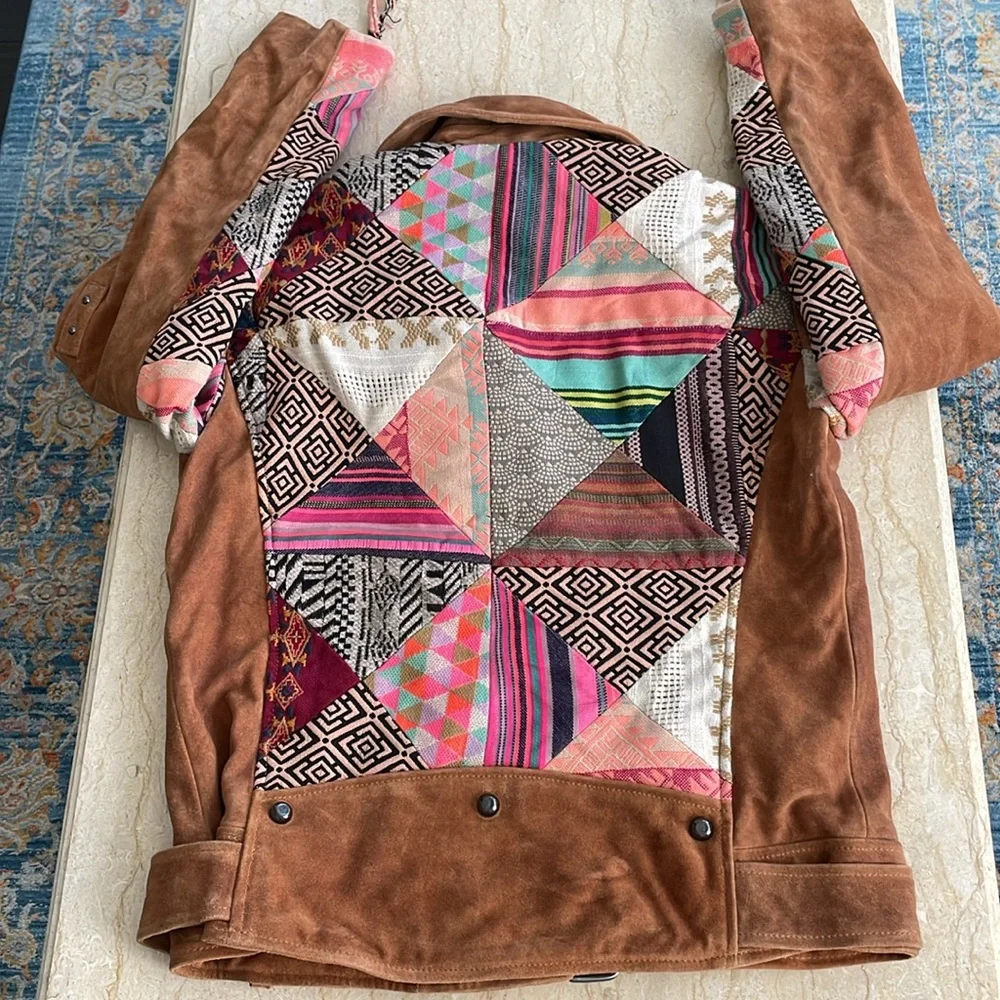 NWOT We The Free Vintage Style Cow Leather Jacket. S. Rare! $950 - Picture 6 of 15